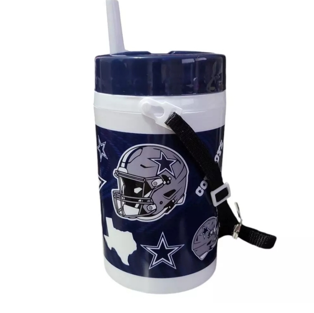 NFL Football Dallas Cowboys Plastic 1 Liter Water Bottle With Carrying Strap